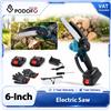 NONE Podofo, mini motosega elettrica portatile senza fili da 6 pollici, con sistema di lubrificazione automatica, 2 batterie da 1500 mAh, caricabatterie e blocco di sicurezza, ideale per tagliare legno,
