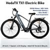 HedaTX Bicicletta elettrica HedaTX TX1, motore da 500 W, batteria rimovibile da 48 V e 16 Ah, ruote da 29 pollici, 7 velocità, freni a disco, sospensioni anteriori, display LCD, adatta a tutti i tipi di