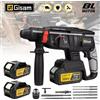 Gisam Trapano elettrico a percussione senza fili Gisam 26MM, con motore brushless, multifunzione, ricaricabile, trapano rotativo a percussione, utensile elettrico per demolizione e scavo del calcestruzzo,