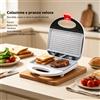 NONE Piastra da Cucina Elettrica con Coperchio Pieghevole 750W Rivestimento Antiaderente Piccolo Elettrodomestico per Preparazione Rapida dei Pasti Quotidiani
