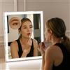 NONE Specchio da trucco con illuminazione a LED, disponibile in 3 colori, con specchio ingranditore 10x, schermo a sfioramento, ricarica USB, funzione di regolazione della luminosità e 3 livelli di