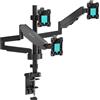Selius Supporto per PC con tre monitor, compatibile con schermi da 13" a 32", con un peso massimo di 8 kg per schermo
