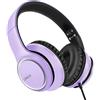 Merkloos Cuffie - Over-ear con microfono - Cavo da 1,45 m - Viola scuro