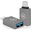 Wicked Chili USB C auf USB Adapter Set compatibile con Matebook X Pro, XPS 13, Surface Book 2, Spectre Folio, Yoga C930, Swift 7 e laptop ultraportatili Adattatore USB C Superspeed+ (5GBits) platingrau