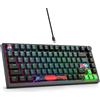 Merkloos Tastiera gaming meccanica - 75% - Cablata - RGB - Switch rossi