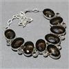 Collana con pietre preziose al quarzo fumé sfaccettato 18" bigiotteria moda...