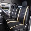 TOYOUN Coprisedili Furgone 3 Posti Universale Coprisedile Auto Singolo e Doppio Anteriore Copri-Sedile Auto 3d Strisce Stampa Coprisedili per Guidatore e Passeggero Auto Interno Beige