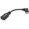 System-S Sistema-S OTG Host USB A 3.0 (femmina) a USB 3.1 Tipo C (maschio) adattatore a spina angolata a 90 gradi cavo dati prolunga 11 cm