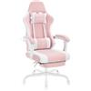 WOLTU Sedia da gaming WOLTU con funzione massaggio, cuscini a molle insacchettate, ergonomica, tessuto a rete: rosa+bianco Colore: rosa+bianco