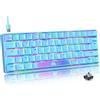 Magic-Refiner Tastiera meccanica da gaming MAGIC-REFINER UK, layout 60%, interruttori blu, 62 tasti, USB-C, illuminazione RGB con effetti arcobaleno, compatibile con computer Windows/Mac - Blu