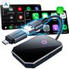 Selius Adattatore Bluetooth per auto, 2-in-1: dongle CarPlay e Android dual system che converte la connessione cablata in wireless, con sistema plug & play