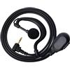 Selius Auricolare radio-telefono, connettore da 2,5 mm, forma a "G", auricolare protettivo con microfono PTT
