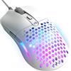 Merkloos Mouse gaming - Ultraleggero 55 g - RGB a doppia zona - Bianco