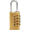 VQBKHO Lucchetto con combinazione a 4 cifre in ottone, Mini lucchetto a combinazione Livello Sicurezza 4 per armadietto valigia cancello palestra Antiruggine e resistente per uso interno ed esterno