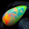 AK GEMS AND JEWELLERY Opale bianco naturale 4,1 ct cabochon sfuso, Opale Fire Etiopia 17x9 mm