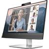 HP E24mv G4 Monitor LCD Full HD da 23.8 16:9 IPS, Anti Riflettente, 1920 x 1080, HDMI - VGA - DisplayPort, Hub USB, Webcam, Video - Audio, Nero - Argento