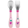 Chicco Posatine Inox 18M+, Posate Bambini, Set Pappa, Forchetta e Cucchiaio per Bambini, in Acciaio Inossidabile, Facili da Impugnare, Set Svezzamento Prima Pappa, 2 Pezzi, Rosa