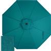 ABCCANOPY Ombrello di ricambio per ombrellone da 2,4 m, per 5 anni, non sbiadisce, adatto per esterni, 8 stecche (turchese)