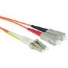 ACT 15 metri LSZH Cavo patch in fibra multimodale 50/125 OM2 duplex con connettori LC e SC. Lc-sc 50/125 om2 duplex 15,0