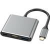 MMOBIEL HUB HDMI di tipo C Adattatore USB C a HDMI Adattatore USB 3.1-3.0 (GRIGIO)