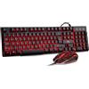 Selius Set di tastiera e mouse da gaming, con illuminazione LED a 3 colori, ideale per il gaming e l'uso in ufficio, compatibile con PC (layout DE, colore nero)