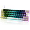 Selius Tastiera da gioco, 60%, tastiera meccanica cablata, layout UK compatto con 61 tasti, hot-swap, illuminazione RGB, anti-ghosting, switch rossi per PC, marca MA