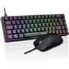 Selius Kit combinazione: tastiera da gaming e mouse. Tastiera meccanica da gaming, formato 65%, switch rossi. Mouse da gaming, 12800 DPI