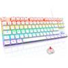 Selius Tastiera da gaming meccanica, 87 tasti, cablata, con retroilluminazione LED, compatta