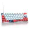 Selius Tastiera da gioco meccanica, 60%, 61 tasti con switch rossi, LED blu ghiaccio