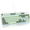 Selius Tastiera meccanica a grandezza naturale, 104 tasti, cablata, con retroilluminazione RGB, per gaming