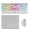 Selius Frans Layout, Combo da gioco 3-in-1: Tastiera meccanica ergonomica H-Mech con LED RGB, mouse RGB, tappetino per mouse