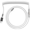 Selius Cavo per tastiera da gaming USB-C, avvolgibile, tipo C a tipo C con adattatore USB a USB-C - Bianco