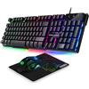 Selius Kit 3 in 1: Tastiera da gioco QWERTZ tedesca RGB con mouse e tappetino per mouse
