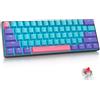Selius Tastiera meccanica wireless, mini tastiera da gaming 60%, doppia modalità, 2,4 GHz, Bluetooth