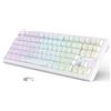 Selius Tastiera da gioco wireless, 75%, tri-modalità (BT5.0/2.4G/cablata), 27 tasti retroilluminati RGB, switch lineari hot-swap TKL, tasti in PBT con gradiente laterale QWERTY