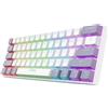 Selius Tastiera meccanica QWERTY statunitense, 60%, tri-modalità, bianco/grigio