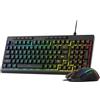 Selius Tastiera e mouse da gaming, set da 98 tasti, tastiera a membrana RGB cablata