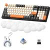 Selius Tastiera meccanica wireless con poggiapolsi bianco a forma di nuvola, 100 tasti, layout al 96%