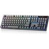 Selius Tastiera da gaming RGB, tastiera meccanica in alluminio con tripla modalità di connessione e sistema di smorzamento del suono