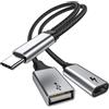 Selius Adattatore USB-C da 60W con ricarica rapida (PD), splitter OTG compatibile con Google Chromecast con Google TV