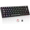 Selius Tastiera wireless, 65%, colore nero, layout QWERTY spagnolo