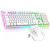 Selius Set di tastiera e mouse da gaming, wireless, con illuminazione RGB, layout tedesco QWERTZ, tastiera semi-meccanica