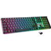 Selius Tastiera da gioco meccanica wireless con illuminazione RGB, 111 tasti, compatibile con PC, Mac e console