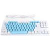 Selius Tastiera da computer cablata con 87 tasti, tastiera meccanica da gaming per ufficio con tasti retroilluminati multicolore - Blu e Bianco