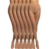 POMPEA 6 Paia Collant Donna 40 Denari, Compressione Leggera | Calze Velate Opache con Cuciture Piatte