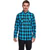 Urban Classics Checked Flanell Uomo Camicia in Flanella Nero/Bianco 100% Cotone Regular