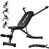 SPORTNOW Panca Palestra Pieghevole con Schienale Regolabile a 3 Posizioni | Panca Pesi, Inclinata/Declinata/Piana, con Bande di Resistenza, per Allenamento Total Body Nero