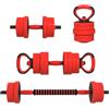 SPORTNOW 20/30/40kg Set Pesi da Palestra 4 in 1 Totali 2 Manubri Bilanciere | Plastica e Sabbia, Regolabili, Utilizzabile Come Kettlebell, 2 Manubri, Bilanciere, Supporto per Flessioni, Casa