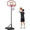 HOMCOM Canestro Basket Esterno Regolabile 5 Livelli 175-215cm, Ruote | Da Interno, Portatile, Struttura Metallo, Base Riempibile, Tabellone PE
