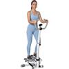 HOMCOM Stepper con Monitor LCD Manubri 55x53x118-128 cm e | Manubri Regolabili, Fitness Stepper, Acciaio e ABS, Per Casa